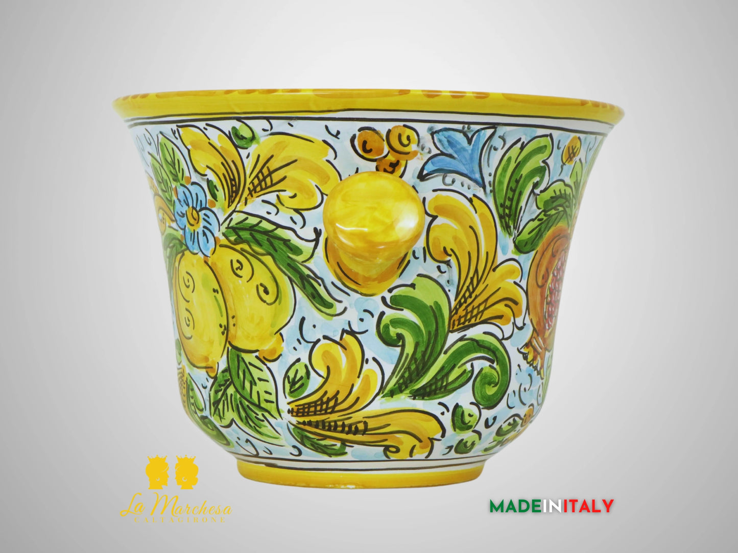 Secchiello Porta Ghiaccio in Ceramica di Caltagirone 25cm (2)