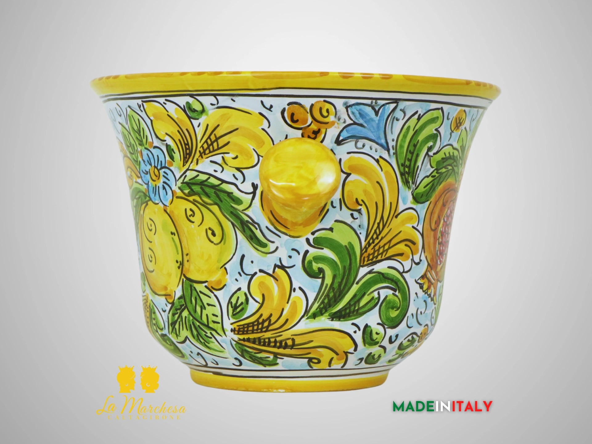 Secchiello Porta Ghiaccio in Ceramica di Caltagirone 25cm (2)