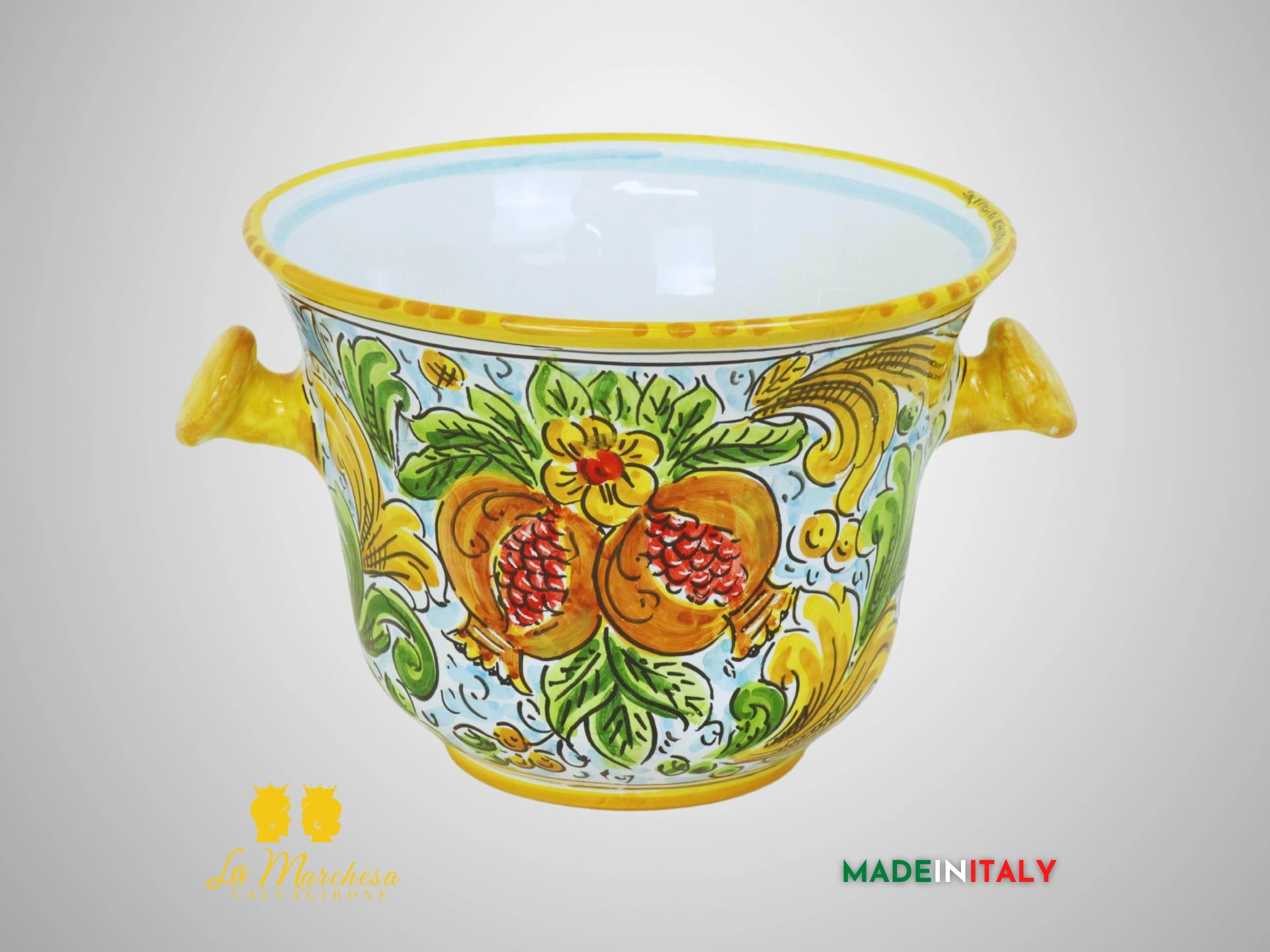 Secchiello Porta Ghiaccio in Ceramica di Caltagirone 25cm