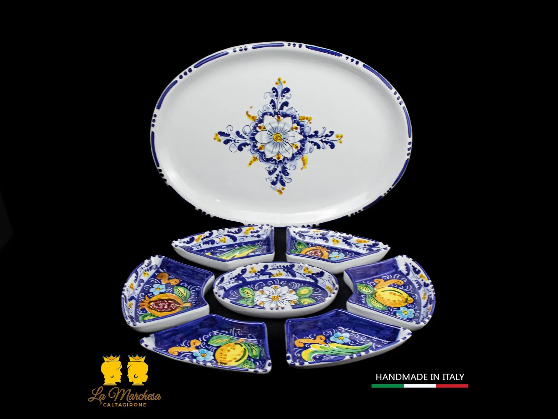 antipastiera in ceramica di caltagirone