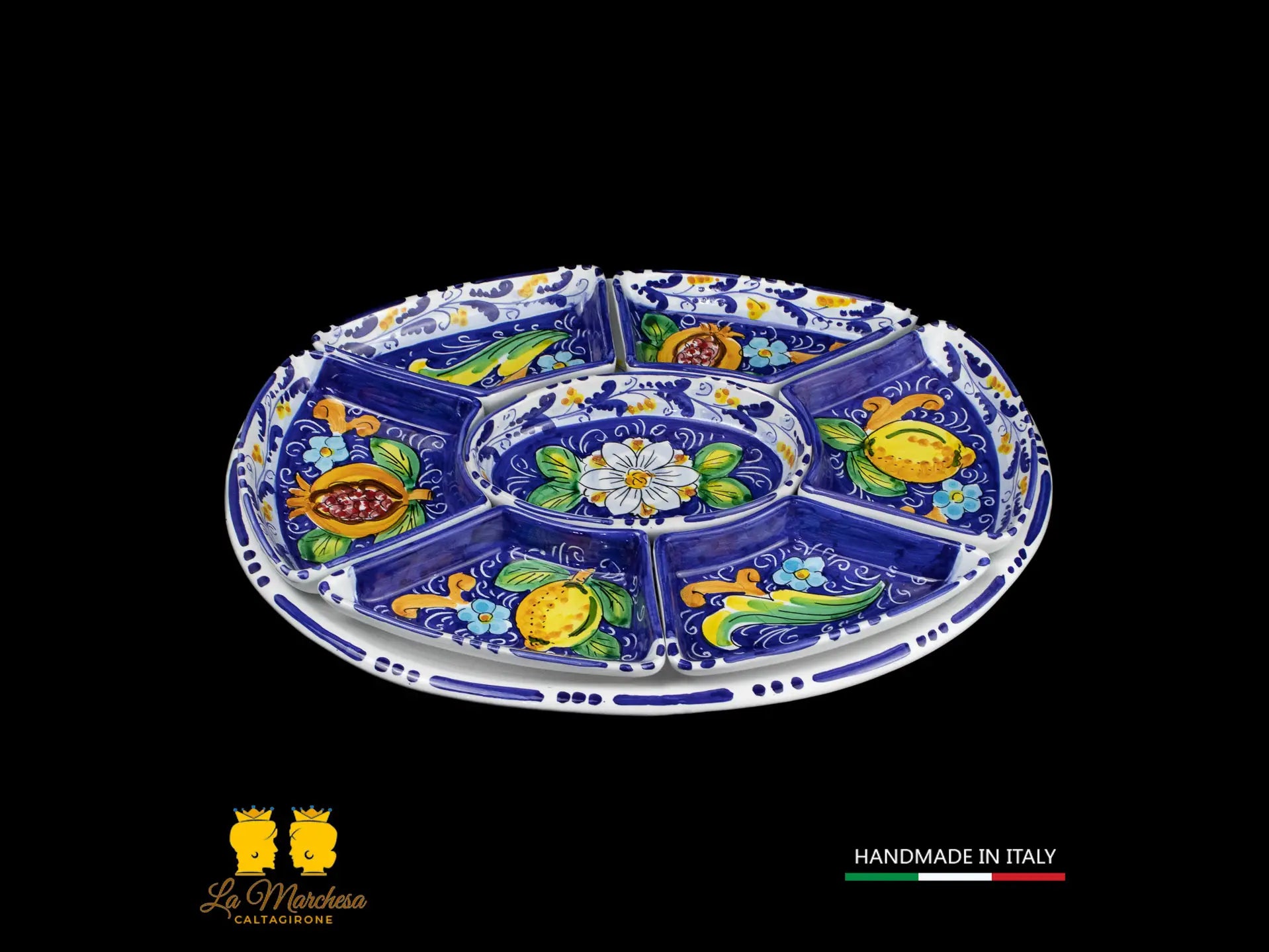 antipastiera in ceramica di caltagirone