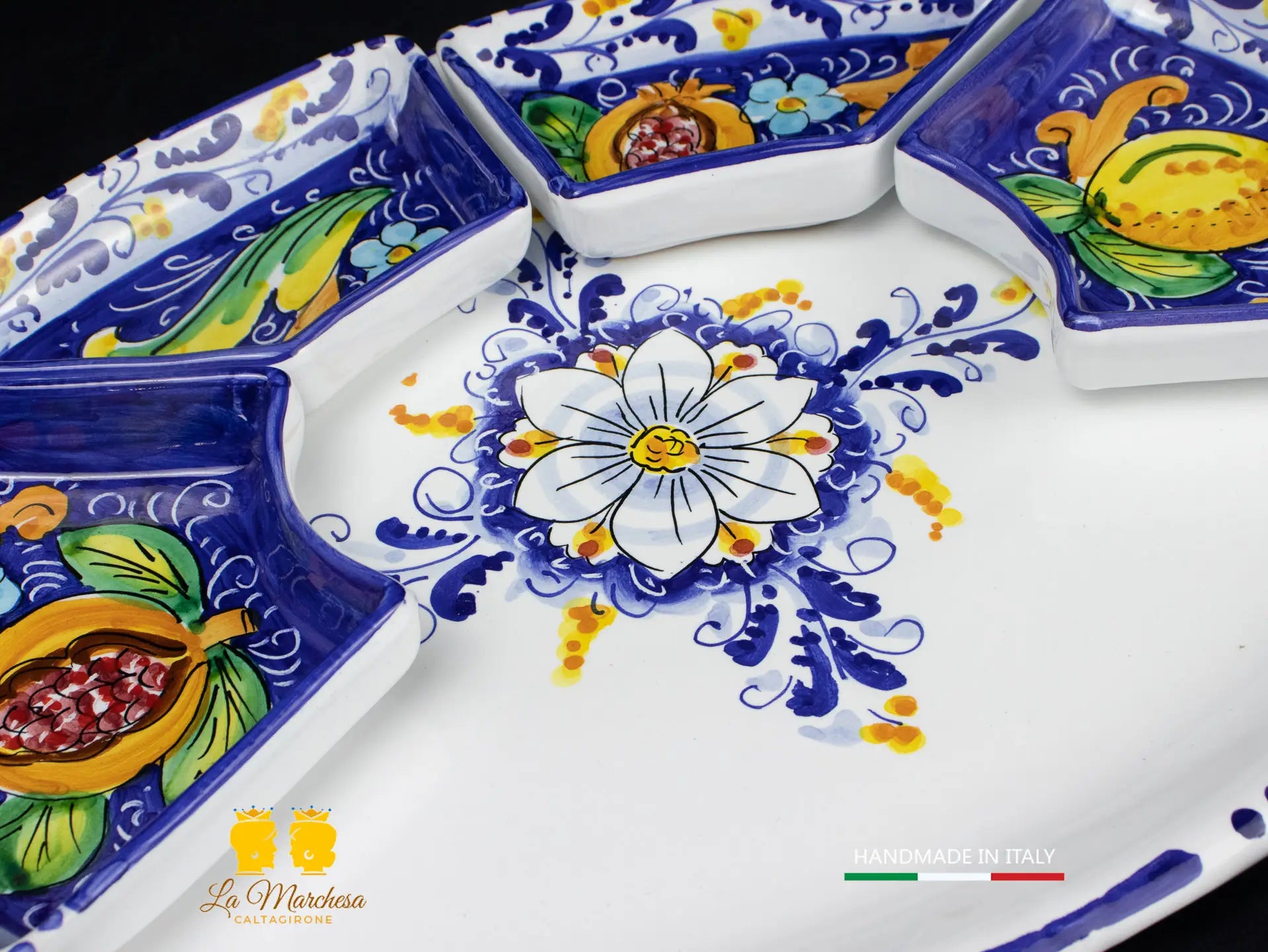 antipastiera in ceramica di caltagirone