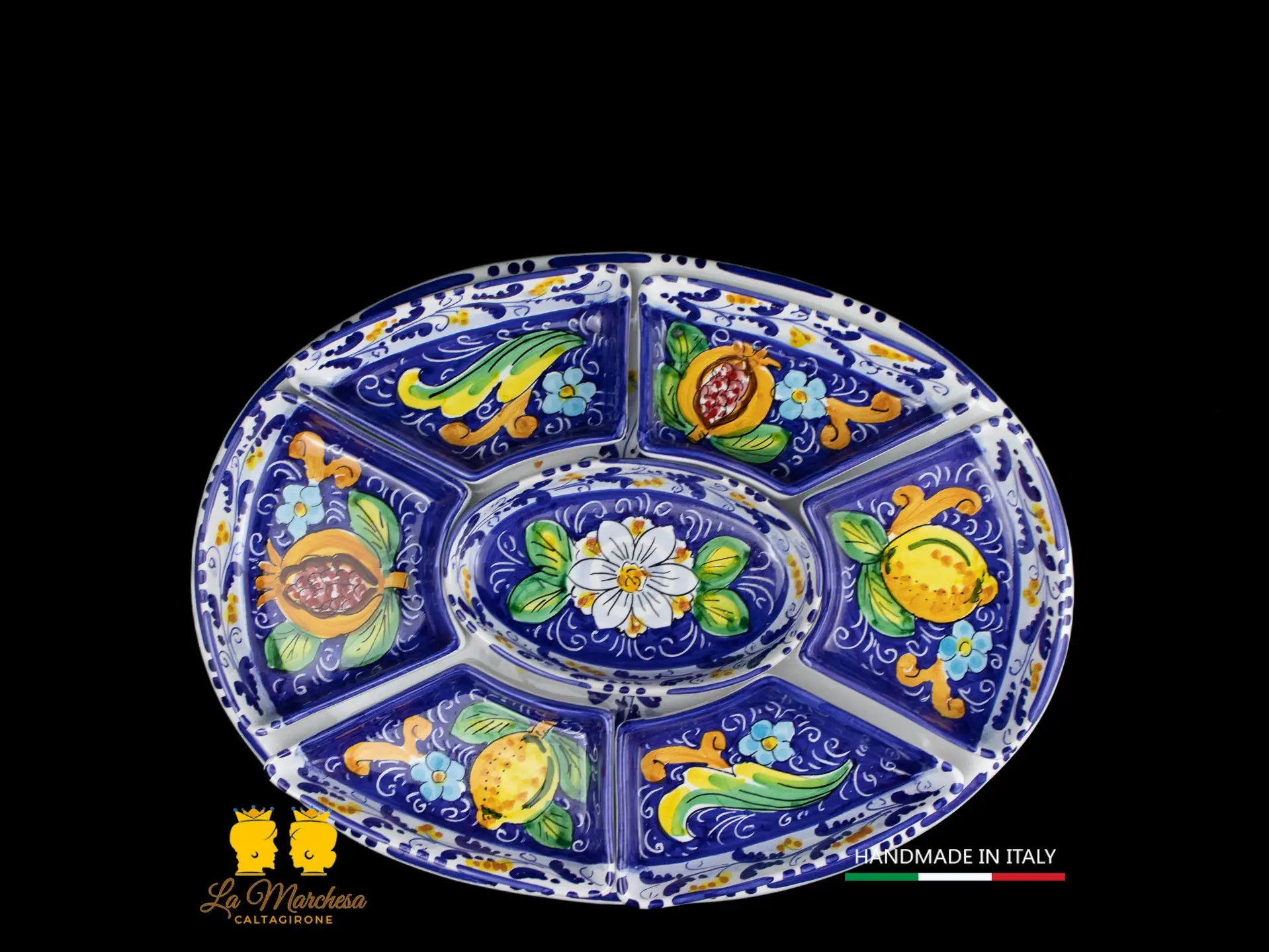 antipastiera in ceramica di caltagirone