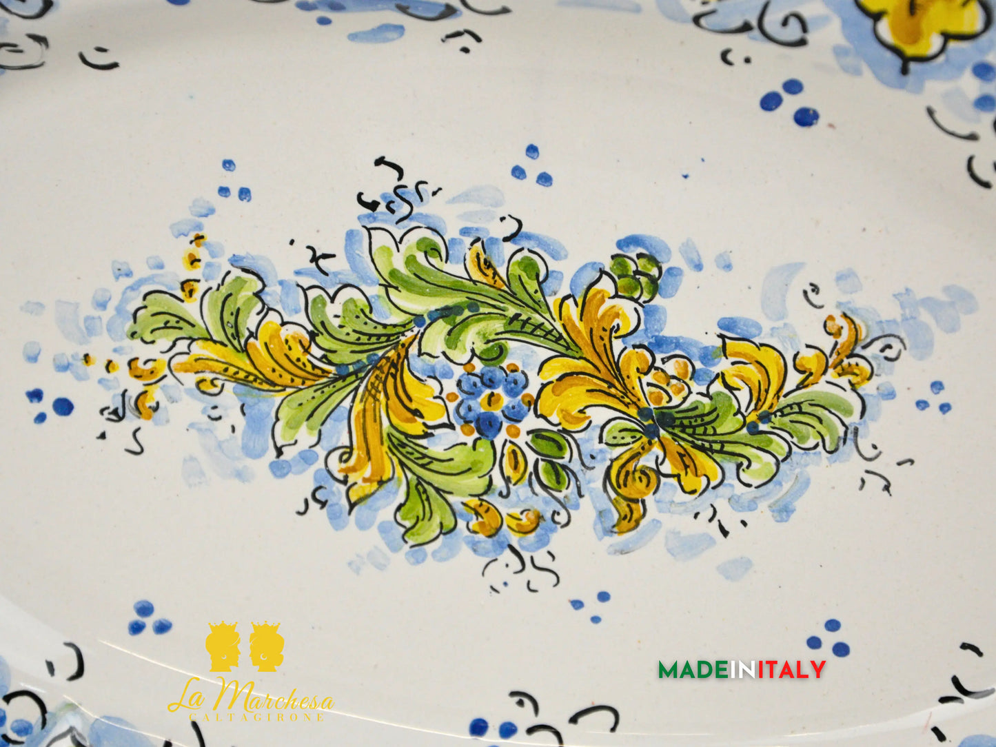 Servizio da Tavola in Ceramica di Caltagirone Decorato a Mano – 7 Pezzi