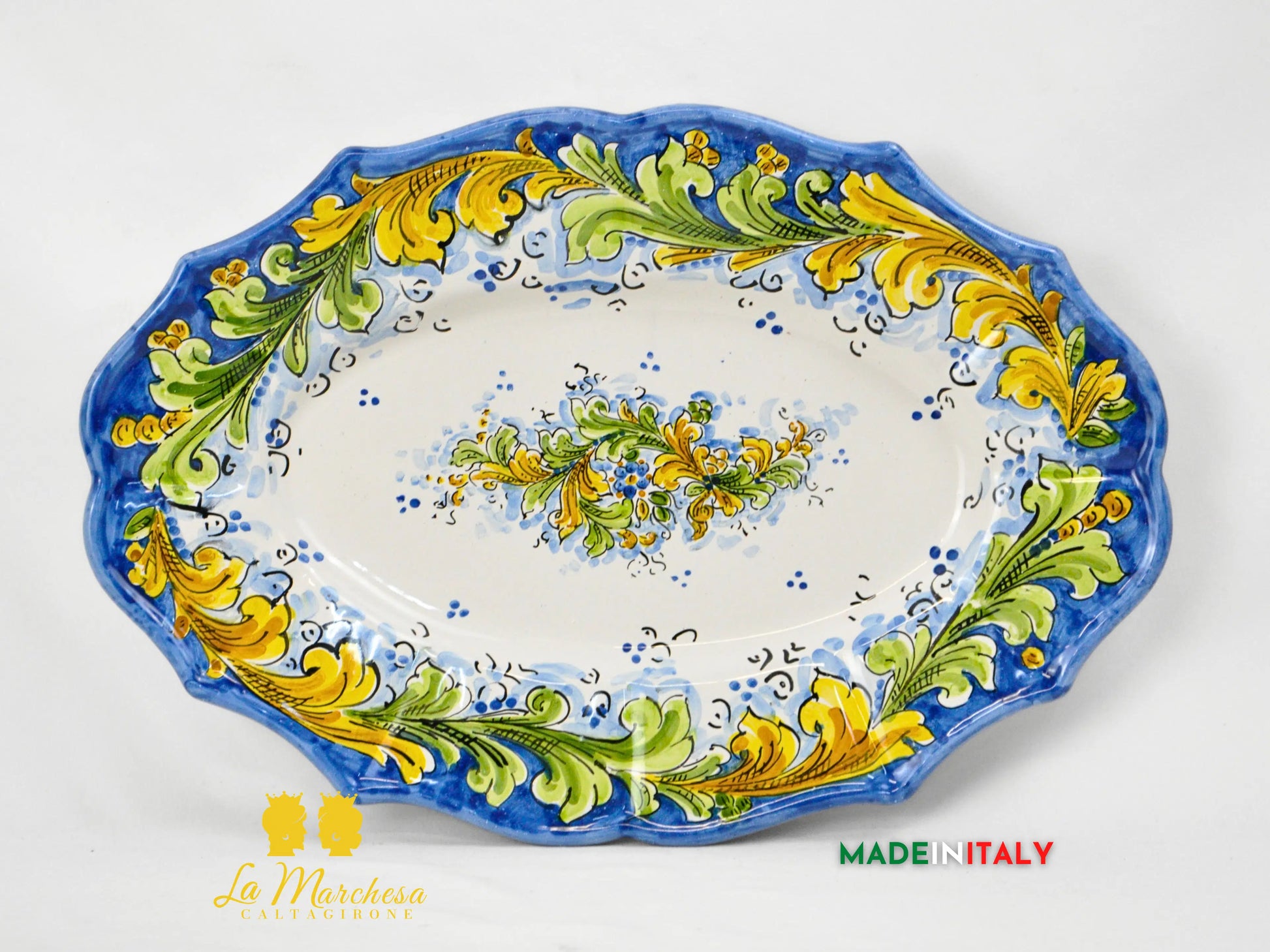Servizio da Tavola in Ceramica di Caltagirone Decorato a Mano – 7 Pezzi