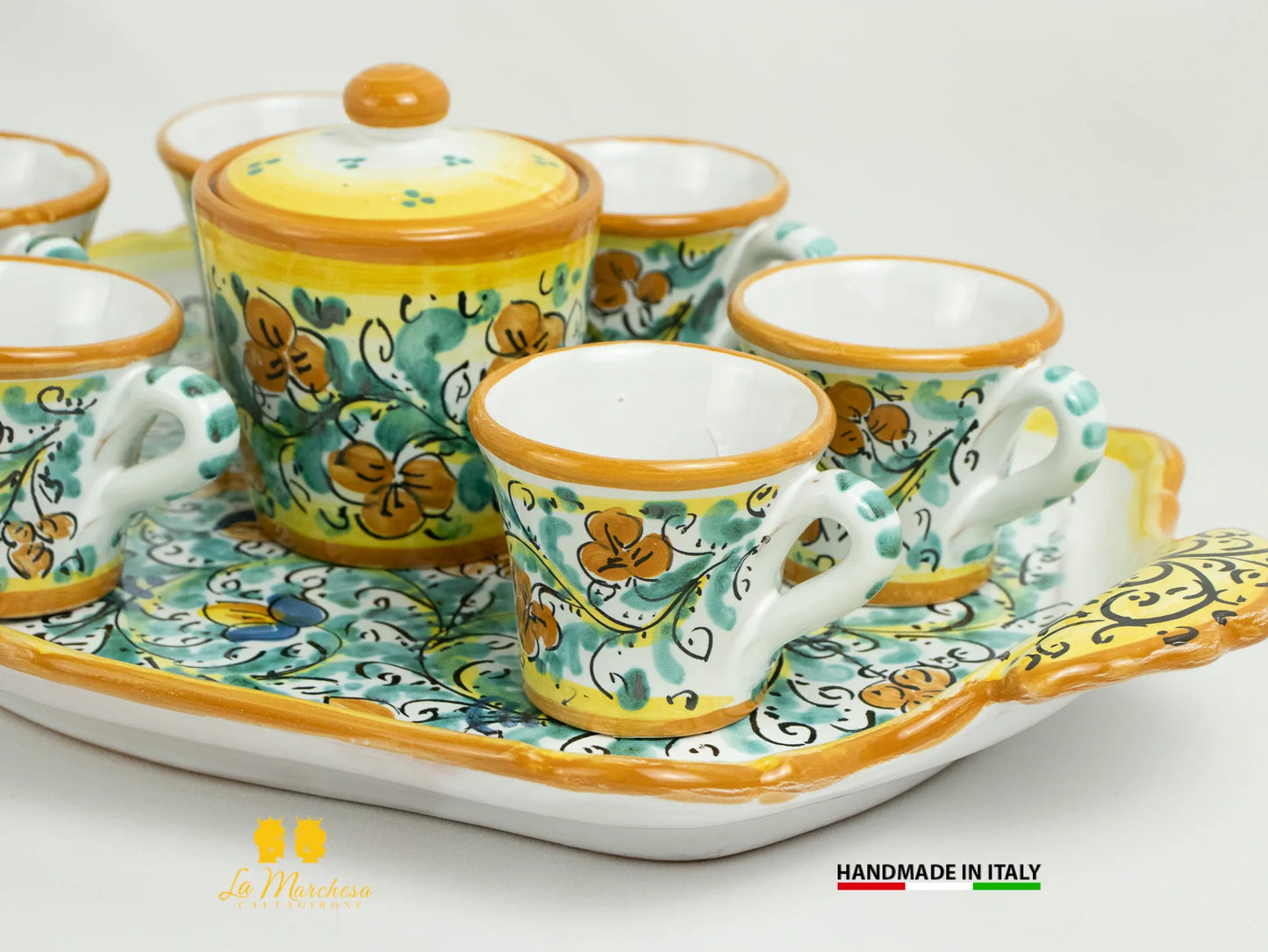 Tete a Tete servizio caffè da 6 tazzine Ceramica di Caltagirone