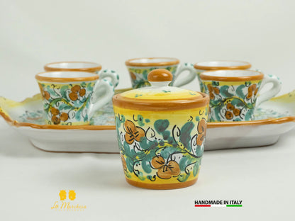 Tete a Tete servizio caffè da 6 tazzine Ceramica di Caltagirone
