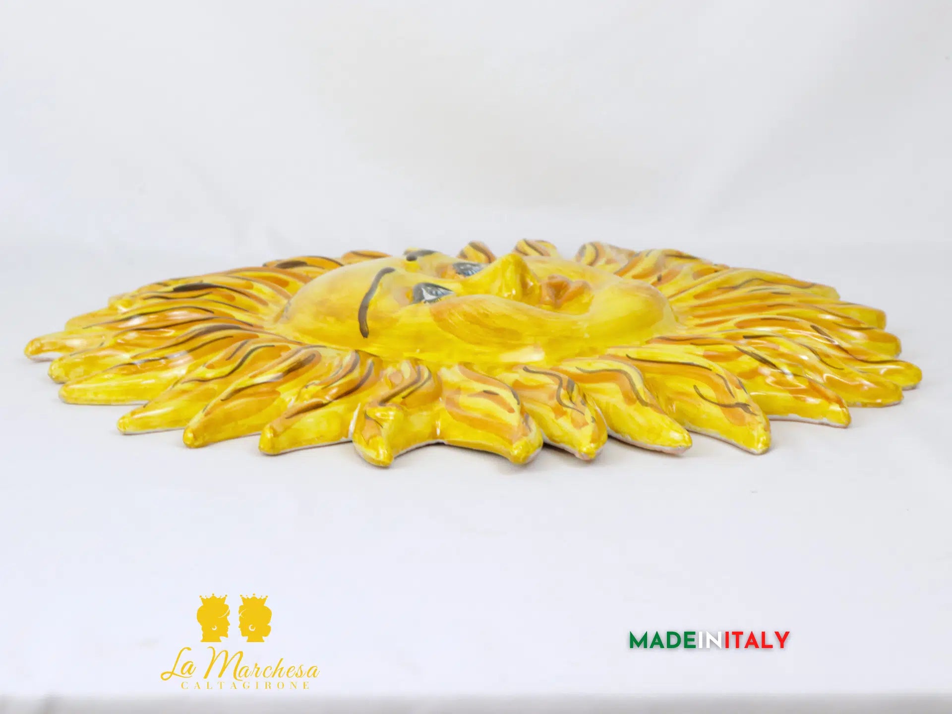 Sole Fuoco Giallo Tatuato in Ceramica di Caltagirone - Vari Modelli 
