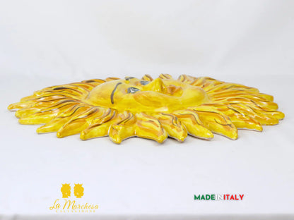 Sole Fuoco Giallo Tatuato in Ceramica di Caltagirone - Vari Modelli 