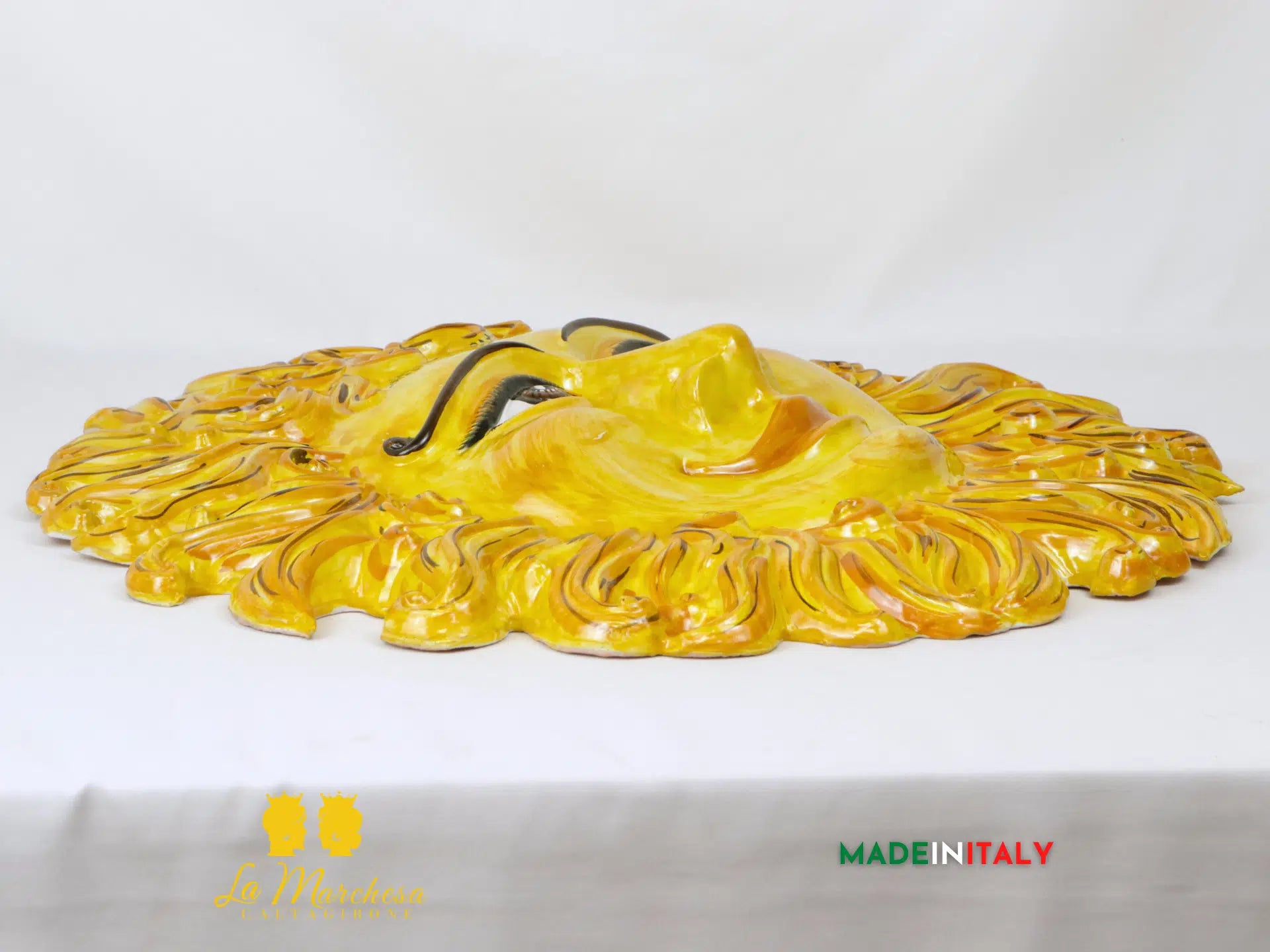 Sole Fuoco Giallo Tatuato in Ceramica di Caltagirone - Vari Modelli 