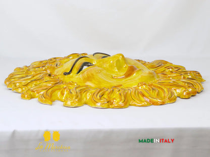 Sole Fuoco Giallo Tatuato in Ceramica di Caltagirone - Vari Modelli 