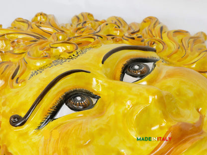 Sole Fuoco Giallo Tatuato in Ceramica di Caltagirone - Vari Modelli 