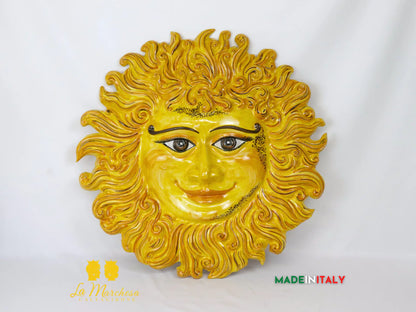 Sole Fuoco Giallo Tatuato in Ceramica di Caltagirone - Vari Modelli 