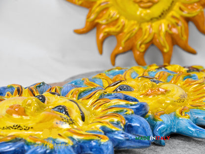 Sole Fuoco da Parete in Ceramica di Caltagirone 28cm - Vari Colori