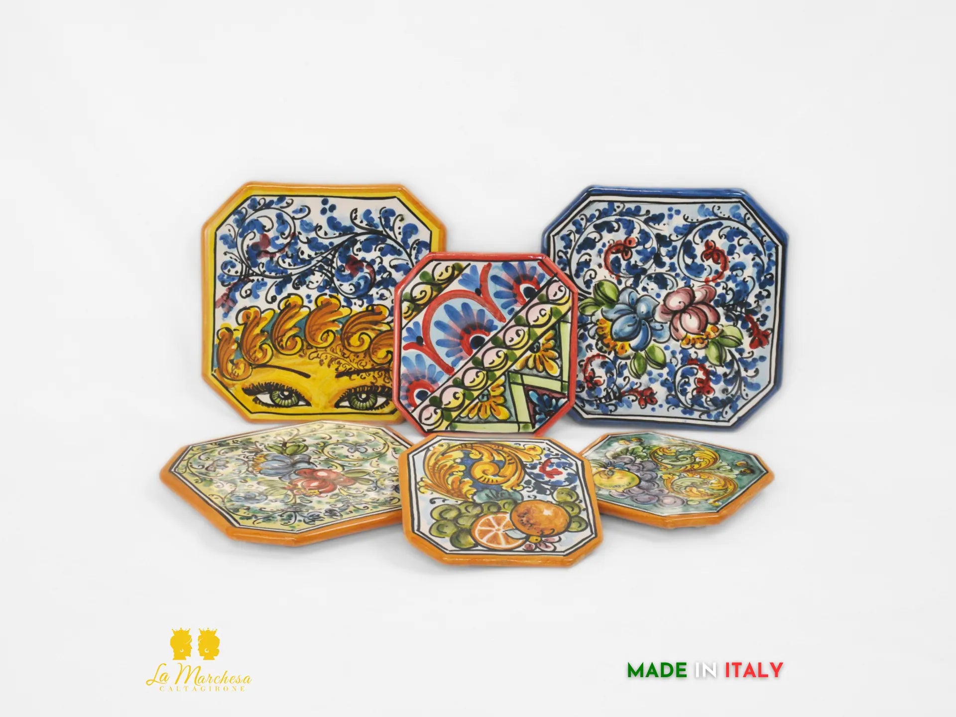 Sottopentola ceramica di Caltagirone decorato a mano