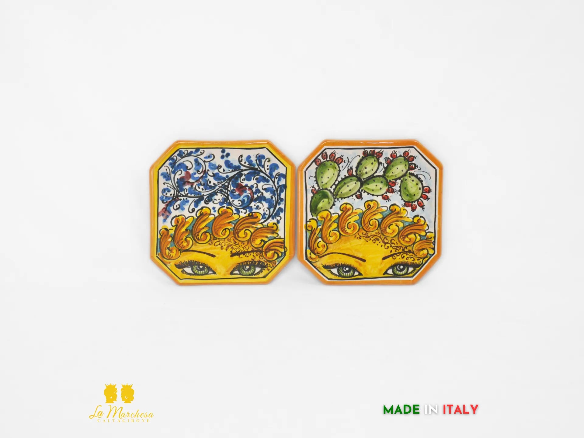 Sottopentola ceramica di Caltagirone decorato a mano
