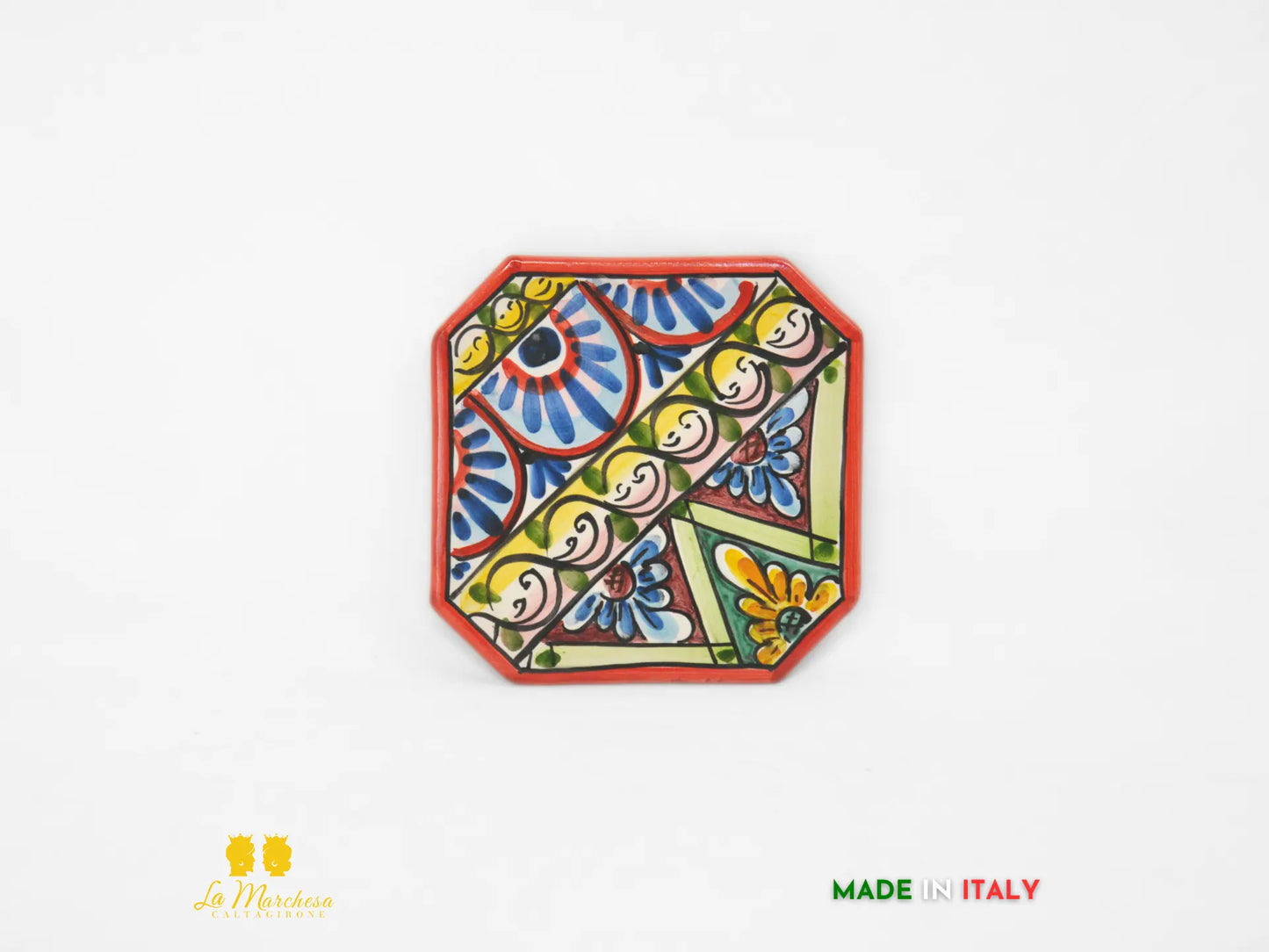 Sottopentola ceramica di Caltagirone decorato a mano