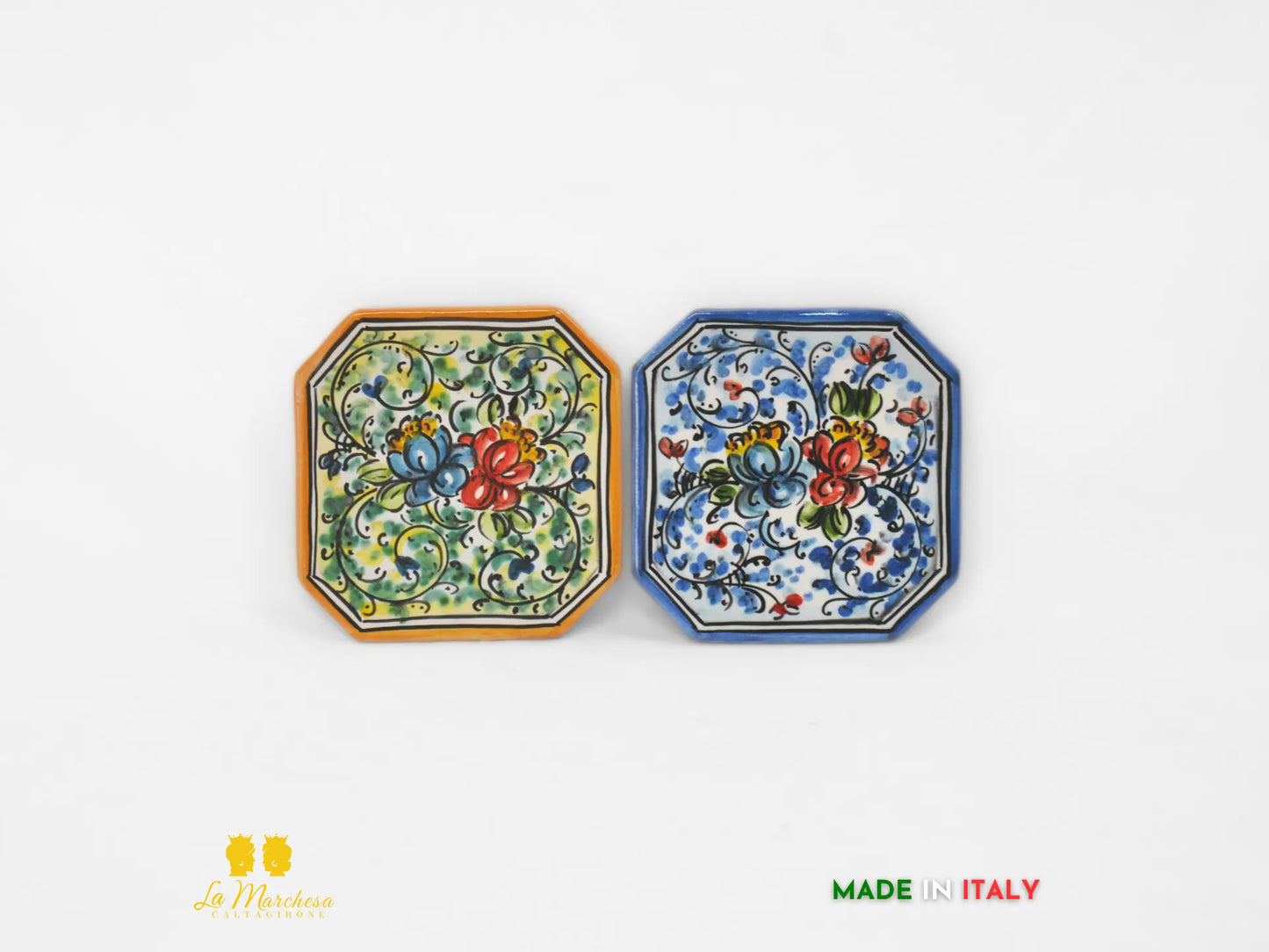 Sottopentola ceramica di Caltagirone decorato a mano