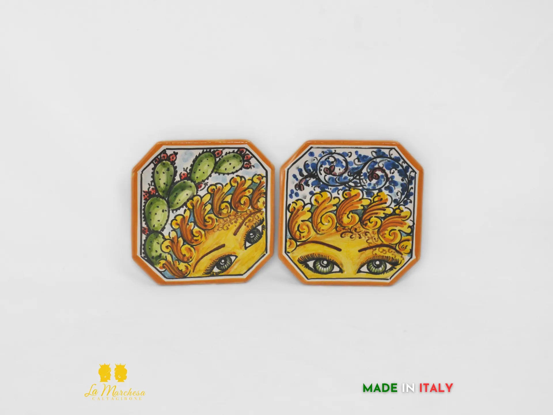 Sottopentola ceramica di Caltagirone decorato a mano