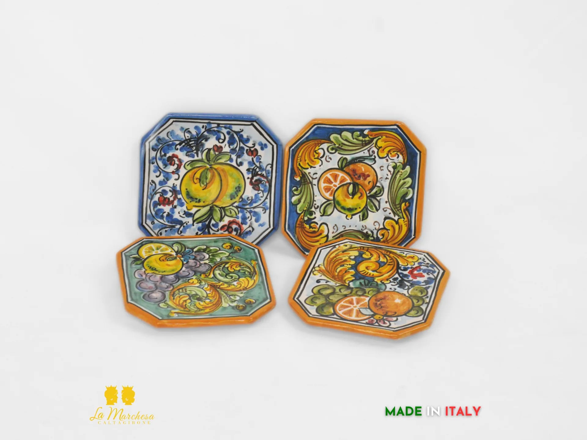 Sottopentola ceramica di Caltagirone decorato a mano