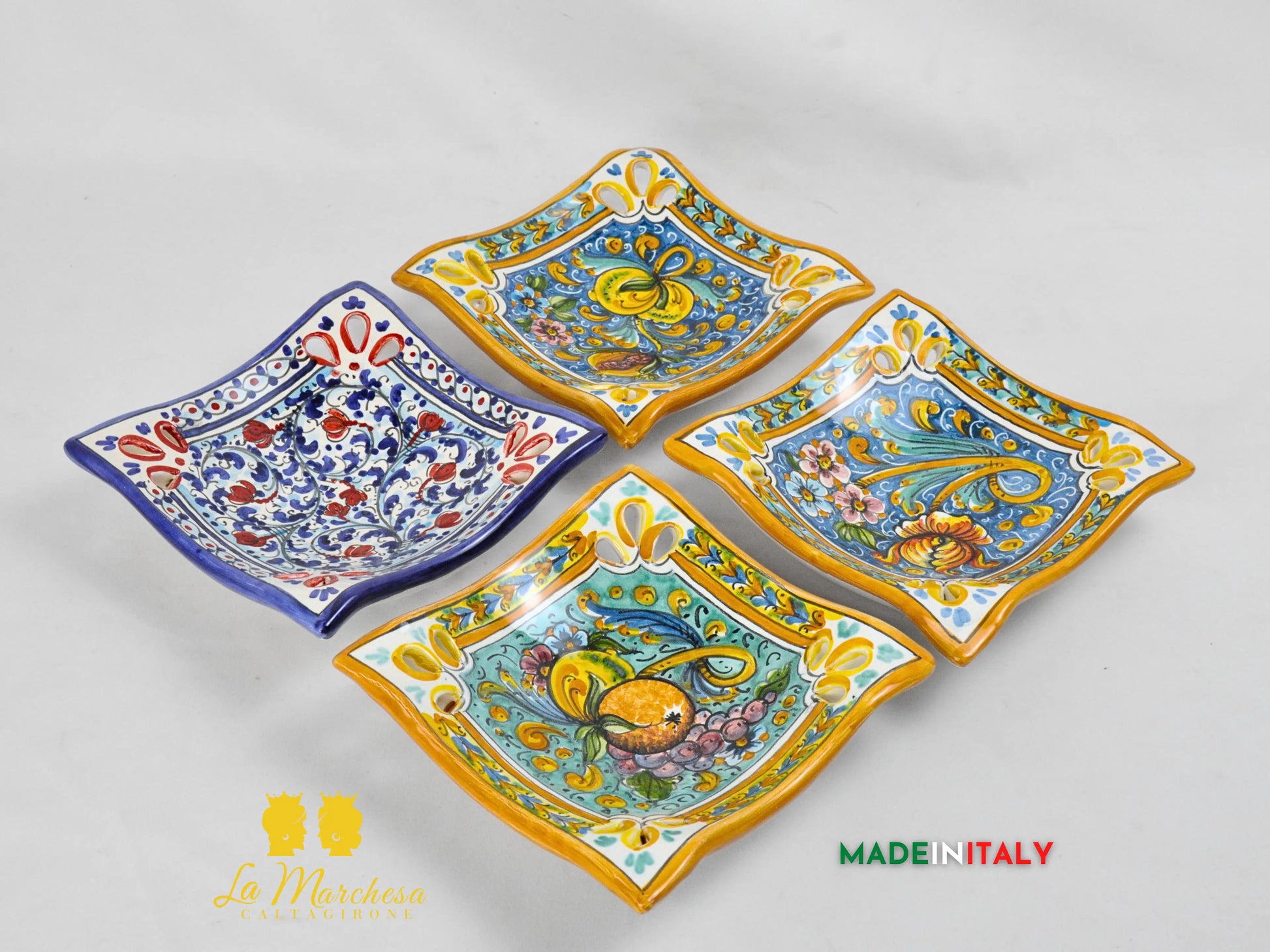 Svuotatasche Decorato in Ceramica di Caltagirone - Vari Modelli