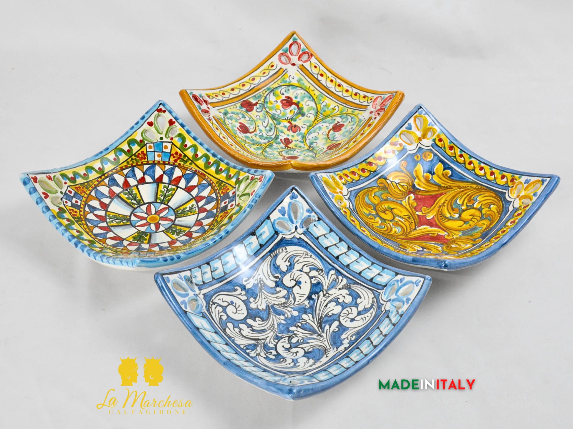 Svuotatasche Decorato in Ceramica di Caltagirone - Vari Modelli