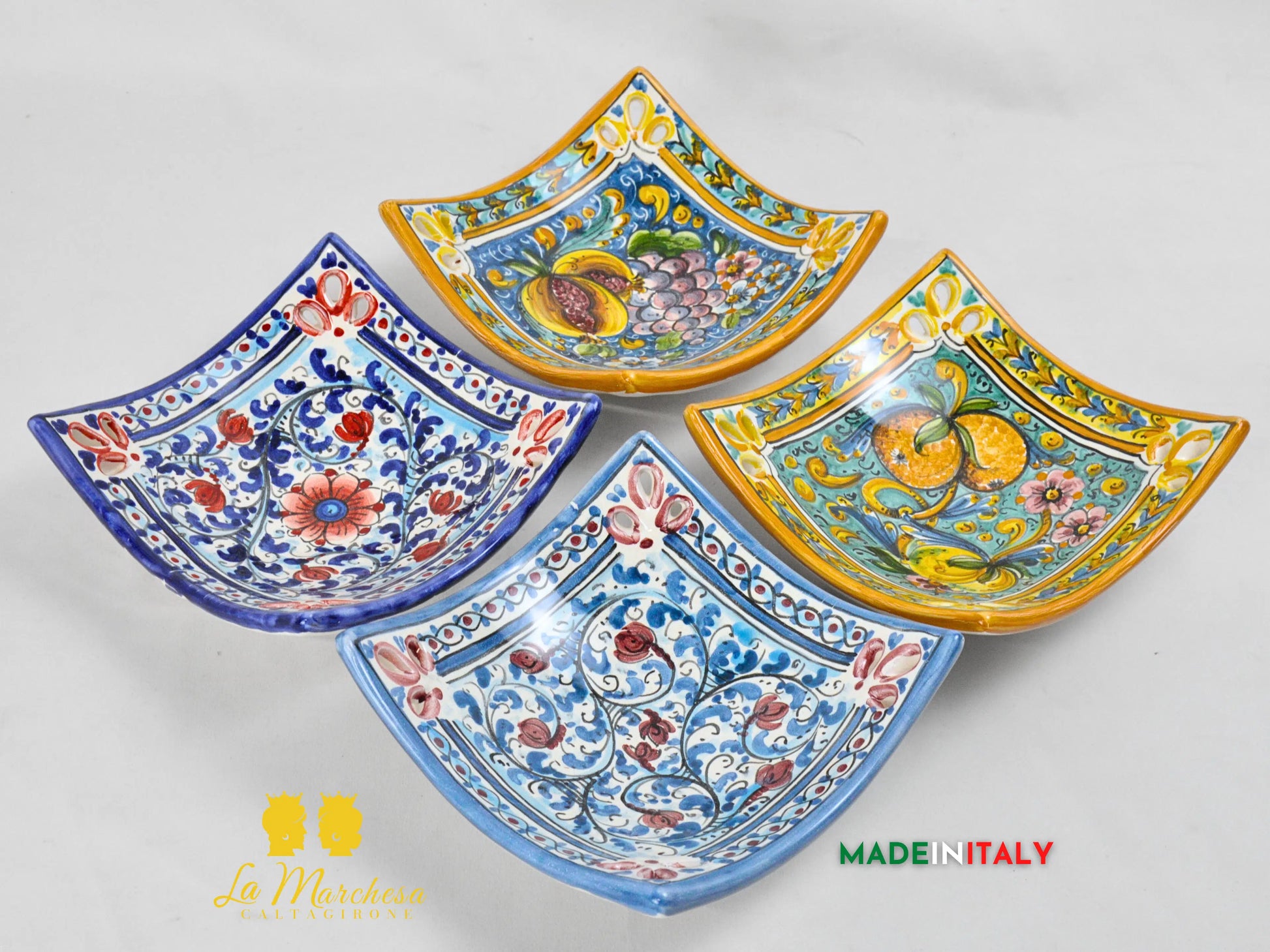 Svuotatasche Decorato in Ceramica di Caltagirone - Vari Modelli