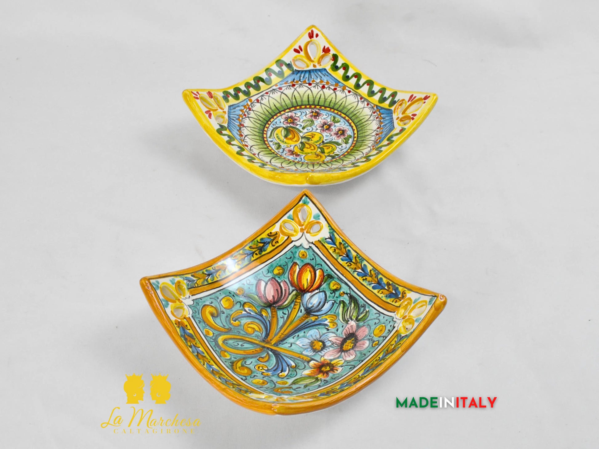 Svuotatasche Decorato in Ceramica di Caltagirone - Vari Modelli