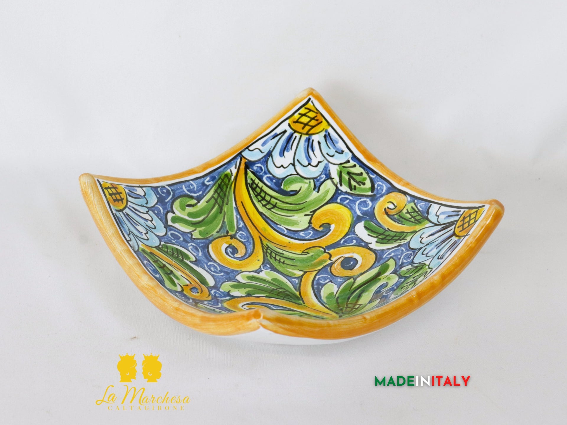 Svuotatasche ingresso Ceramica di Caltagirone Blu antico 17cm - Vari Modelli