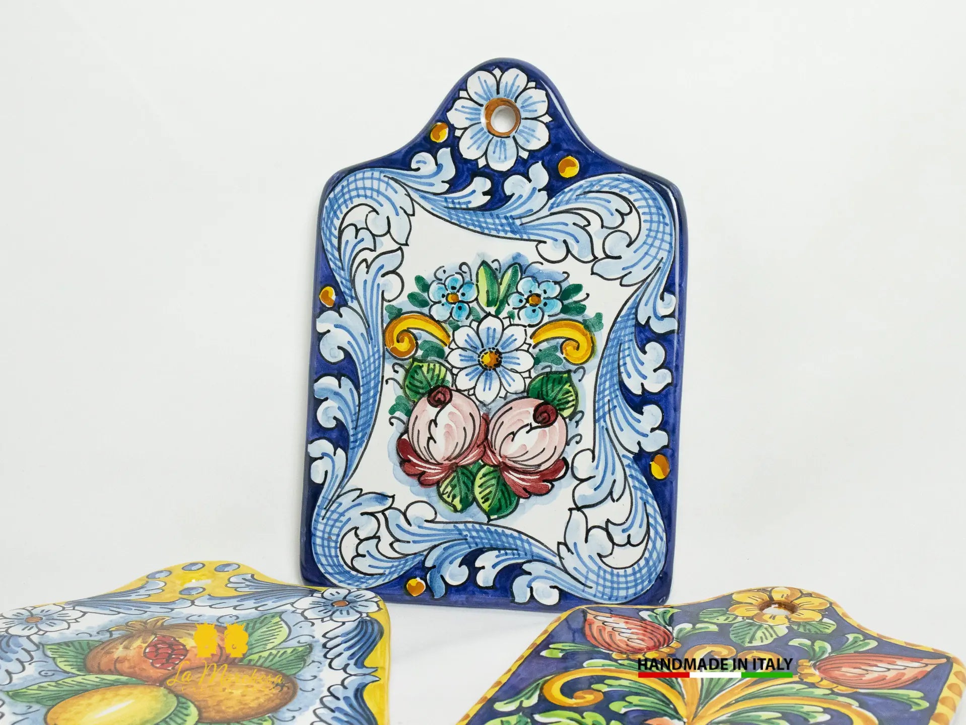 Tagliere in Ceramica di Caltagirone decorato rettangolare 25cm