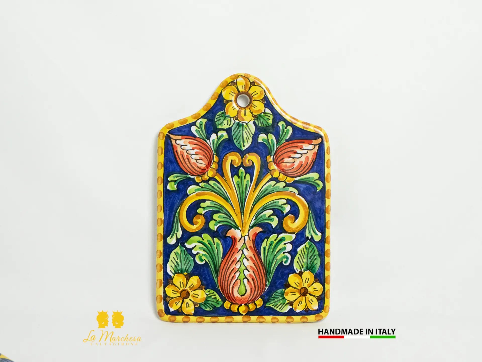 Tagliere in Ceramica di Caltagirone decorato rettangolare 25cm