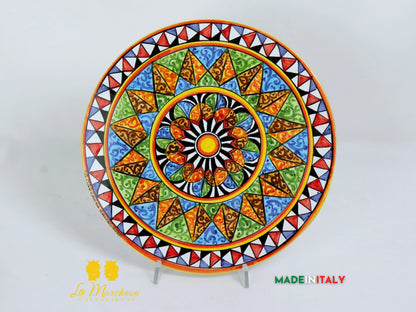 Tagliere in ceramica decorato a mano decoro carretto
