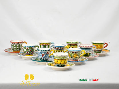 Tazzina Caffè in Ceramica di Caltagirone Carretto Siciliano