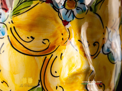 OUTLET - Testa di Moro in Ceramica di Caltagirone design carretto limomi 42cm