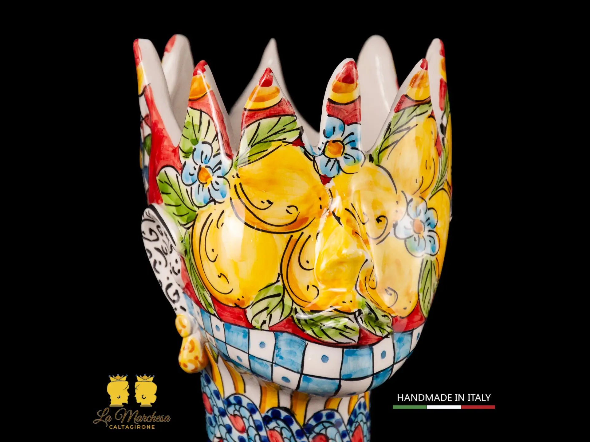 OUTLET - Testa di Moro in Ceramica di Caltagirone design carretto limomi 42cm