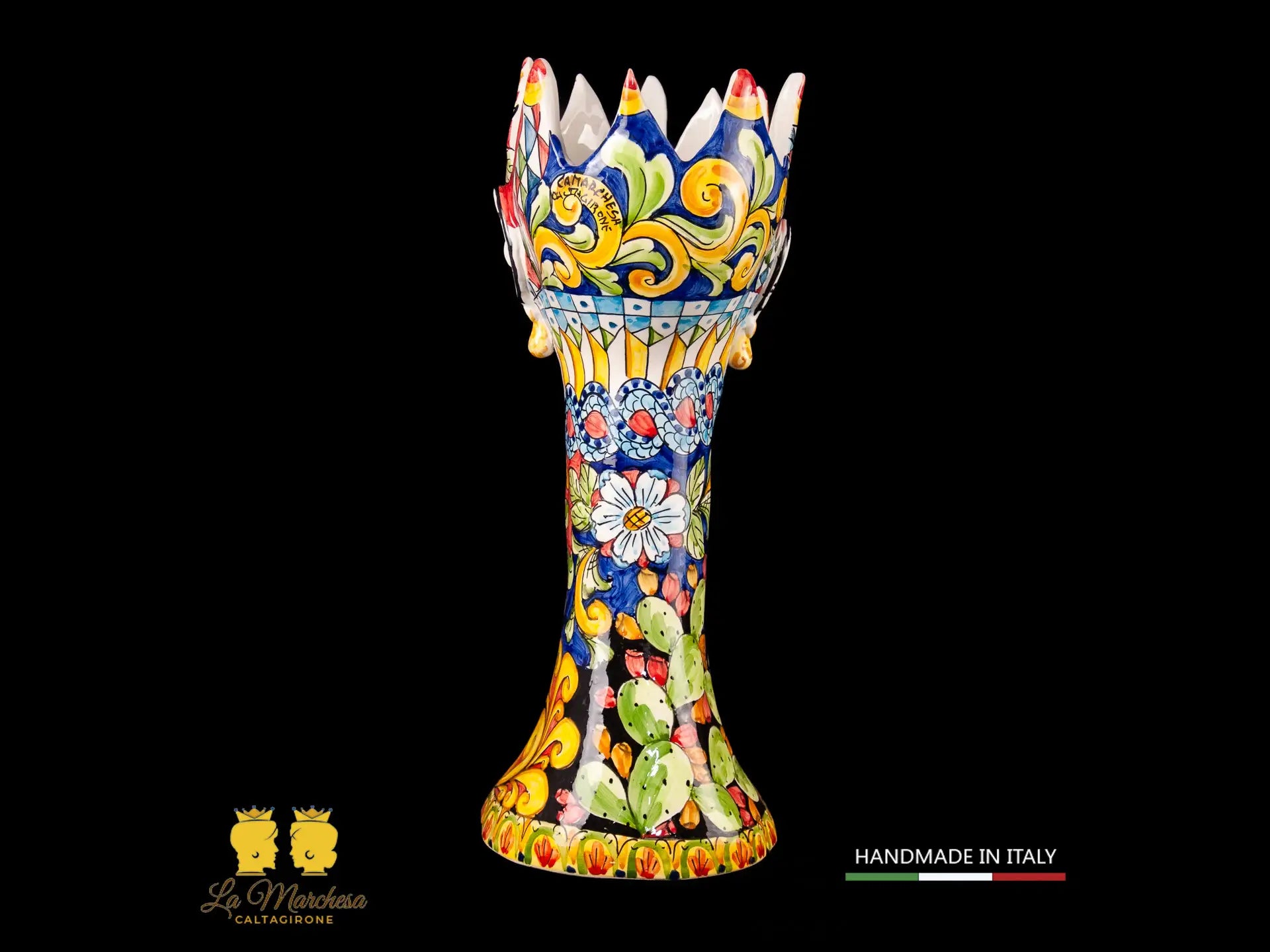 OUTLET - Testa di Moro in Ceramica di Caltagirone design carretto limomi 42cm