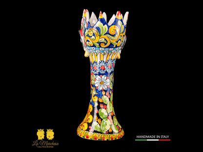 OUTLET - Testa di Moro in Ceramica di Caltagirone design carretto limomi 42cm