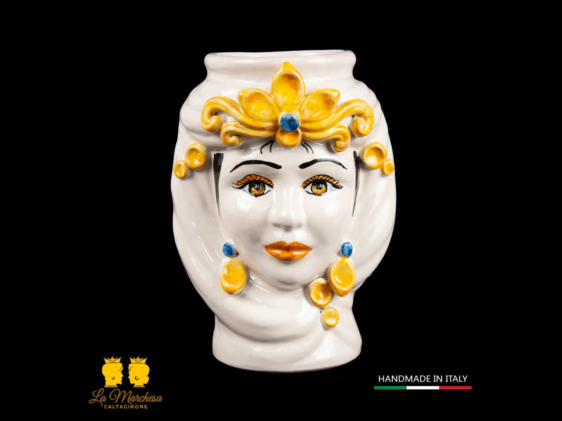 Testa di Moro in Ceramica di Caltagirone con profumo Zuma Zagara di Sicilia Colonia