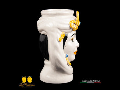 Testa di Moro in Ceramica di Caltagirone con profumo Zuma Zagara di Sicilia Colonia