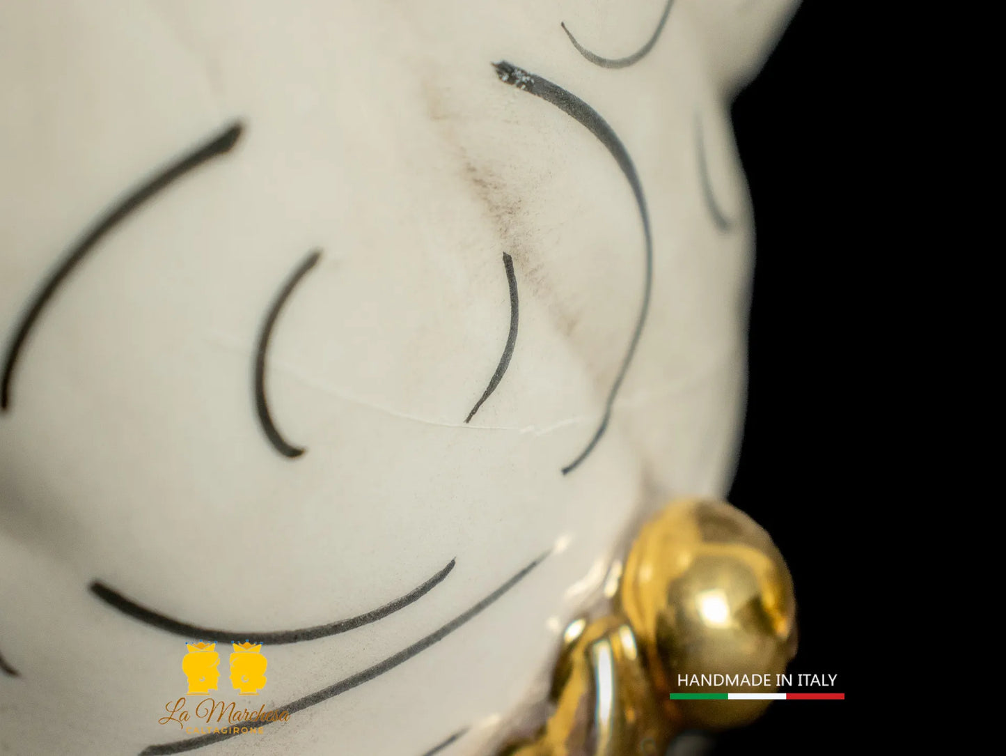 OUTLET - Testa di Moro in Ceramica di Caltagirone fumè Oro 37cm