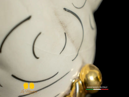 OUTLET - Testa di Moro in Ceramica di Caltagirone fumè Oro 37cm