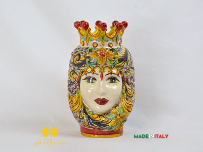 Testa di Moro Giano doppia Faccia in Ceramica di Caltagirone cm29
