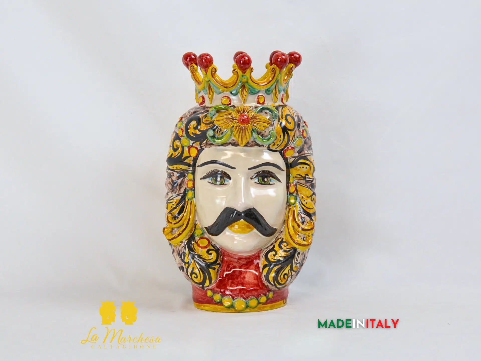 Testa di Moro Giano doppia Faccia in Ceramica di Caltagirone cm29