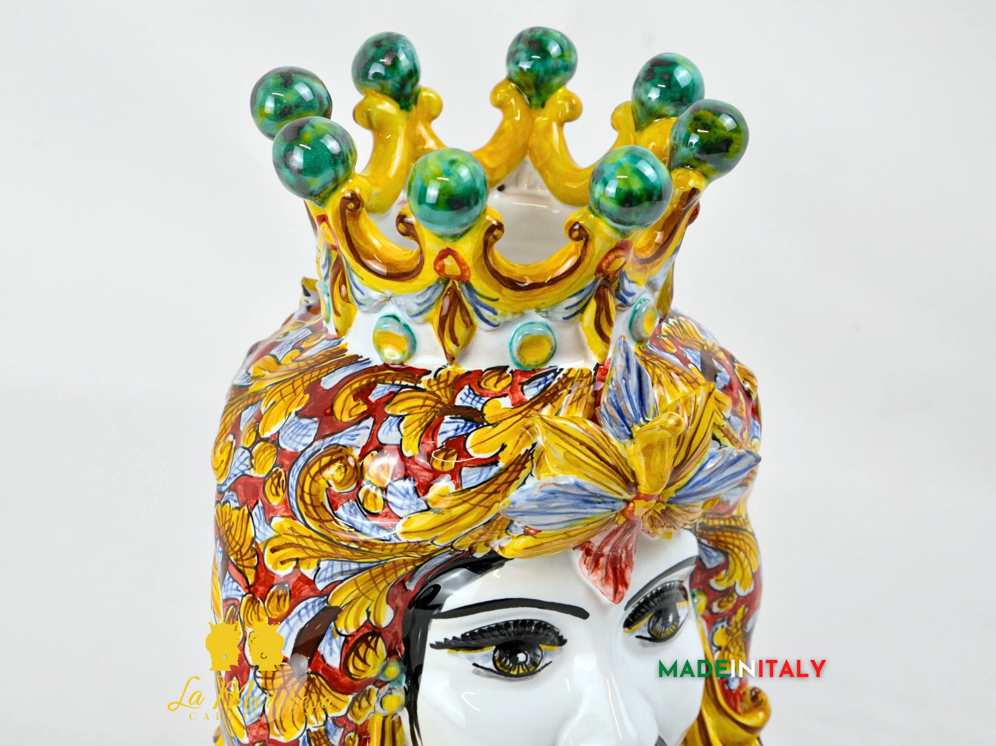 Testa di Moro Giano Doppia Faccia in Ceramica di Caltagirone Deluxe - Varie Misure