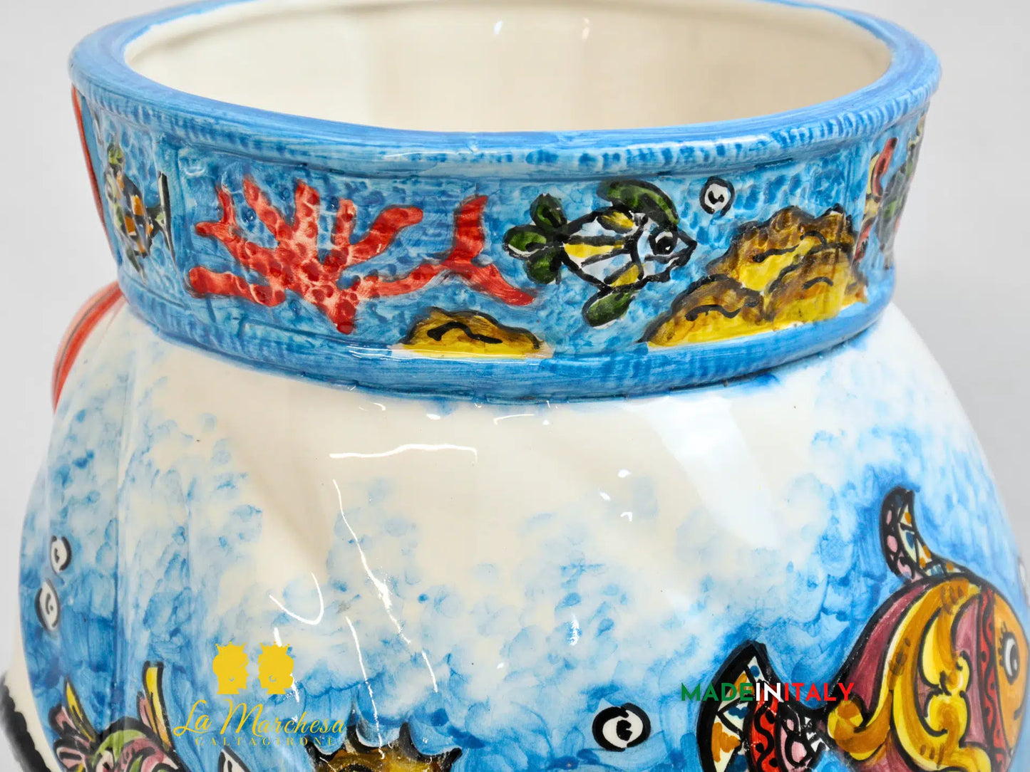 OUTLET Testa di Moro Uomo Pesci in Ceramica di Caltagirone 36cm