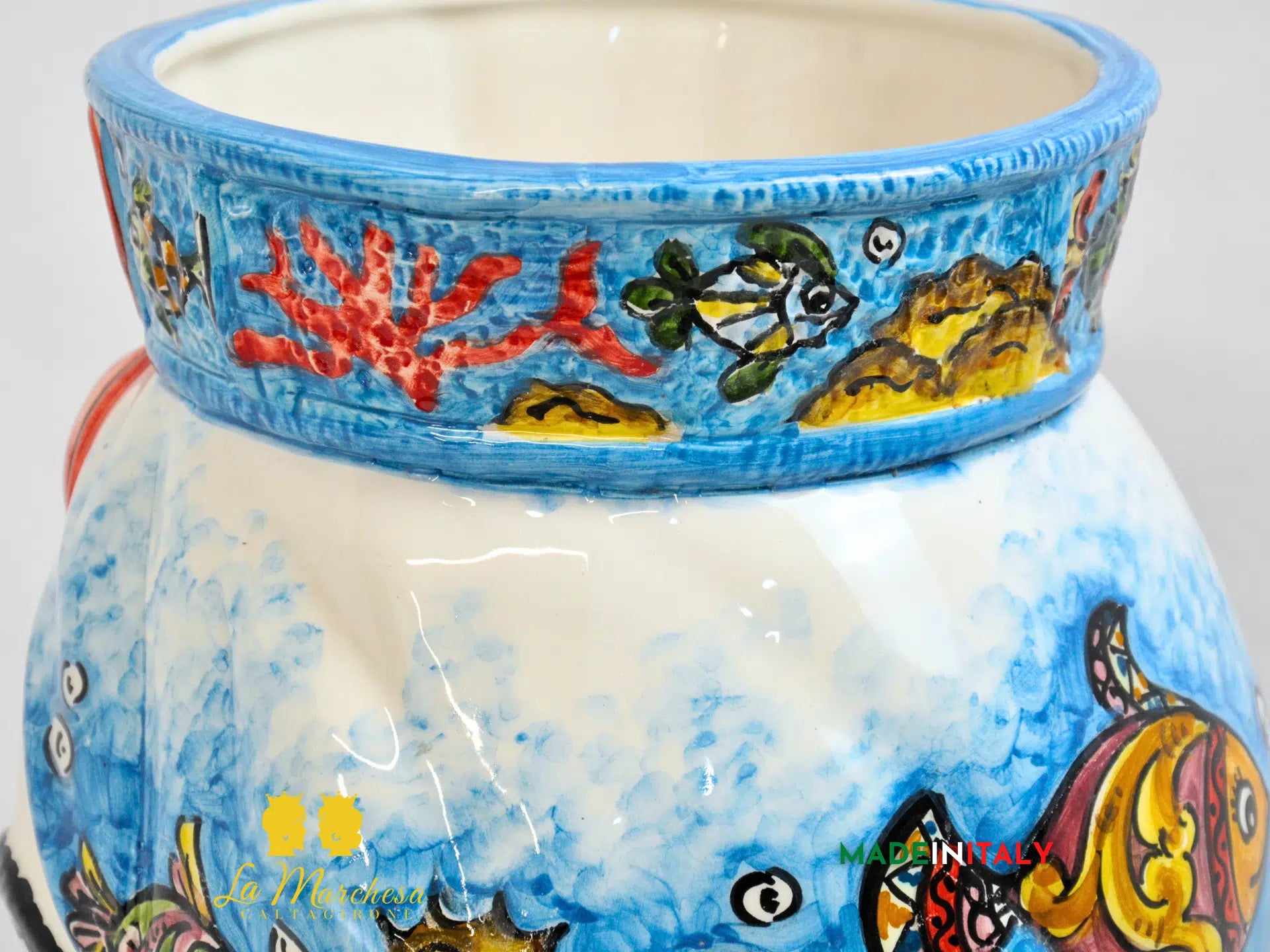 OUTLET Testa di Moro Uomo Pesci in Ceramica di Caltagirone 36cm