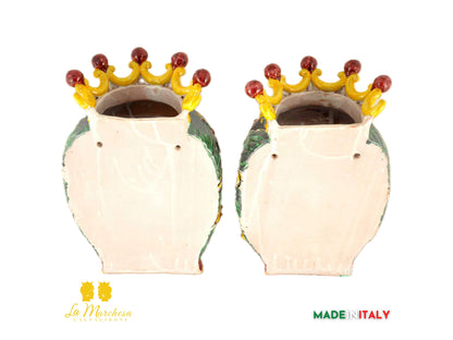 Coppia di Teste di Moro in Ceramica di Caltagirone da parete - Vari Modelli