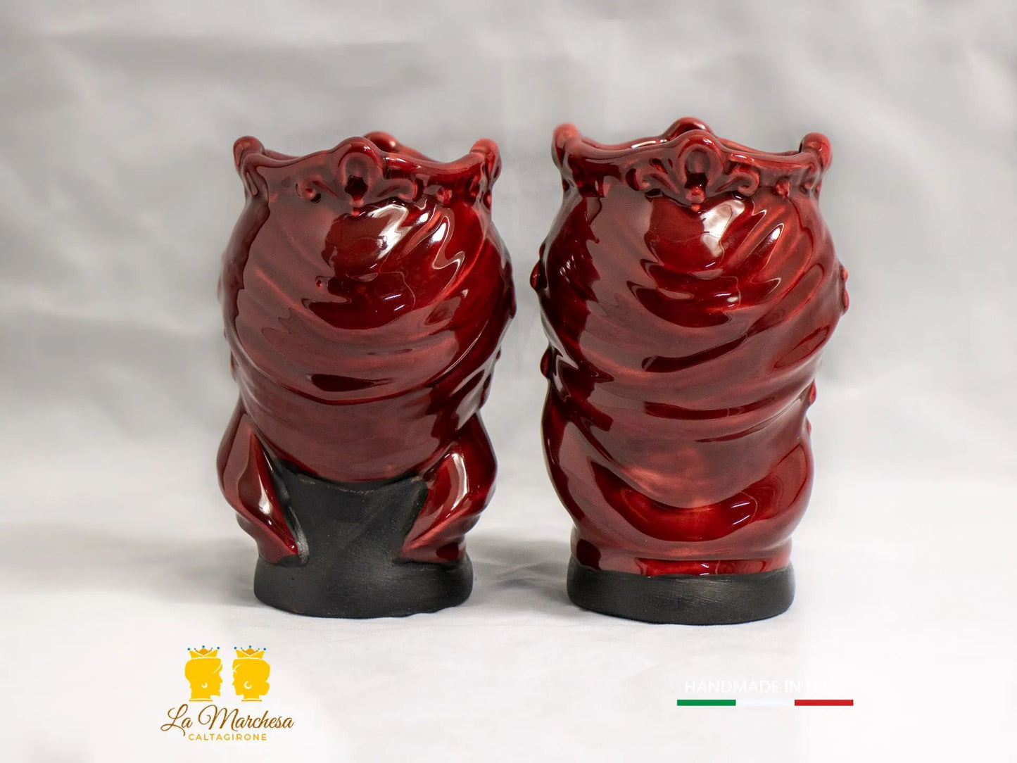 Teste di Moro Satinato in Ceramica di Caltagirone 15cm - Colori Assortiti