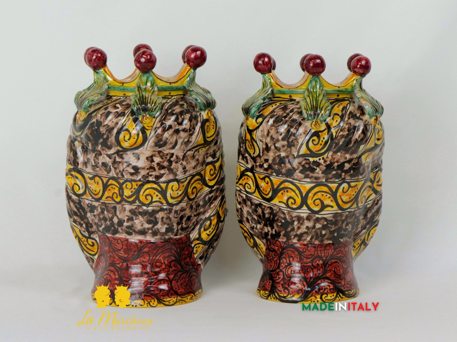 Teste di Moro Taormina Foglie in Ceramica di Caltagirone 29cm - Solo Foglie