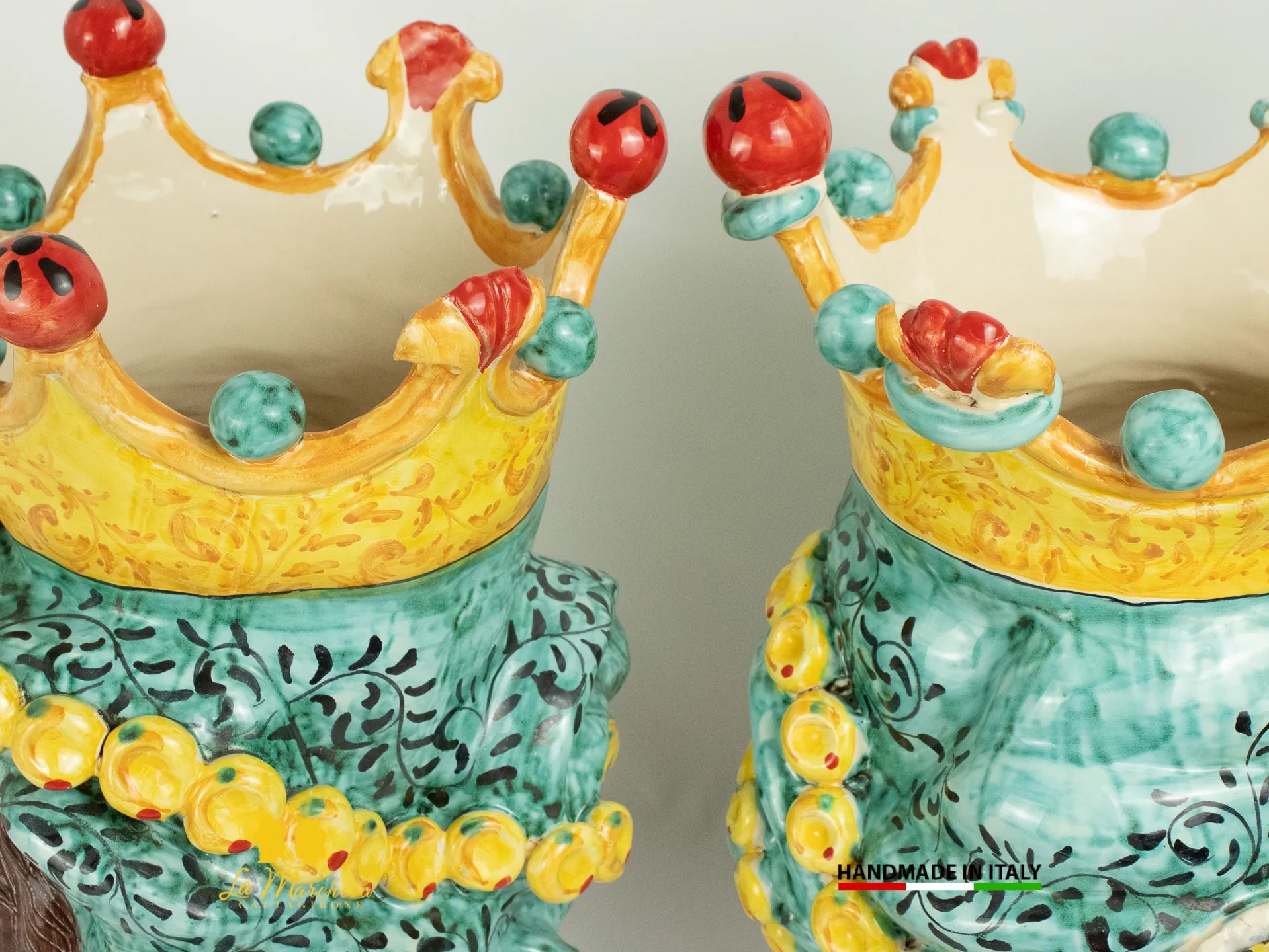 Teste di Moro in Ceramica di Caltagirone Barocco 46cm
